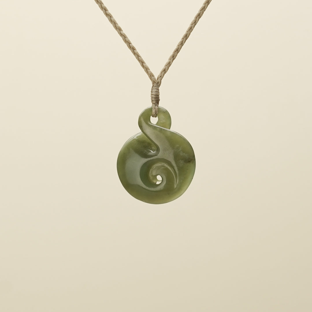 Medium Kahurangi Pikorua Koru Pounamu Pendant