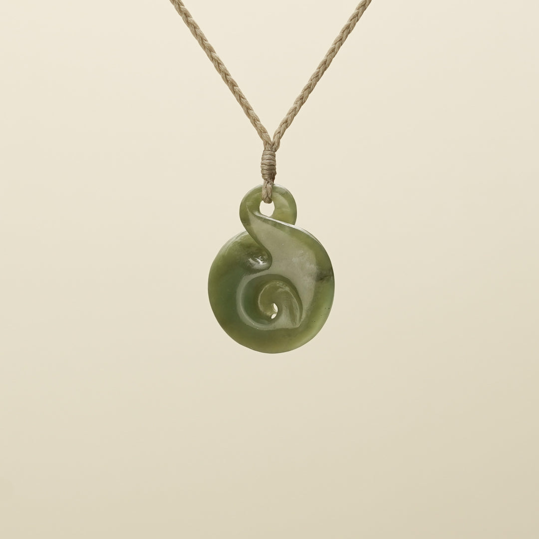 Medium Kahurangi Pikorua Koru Pounamu Pendant