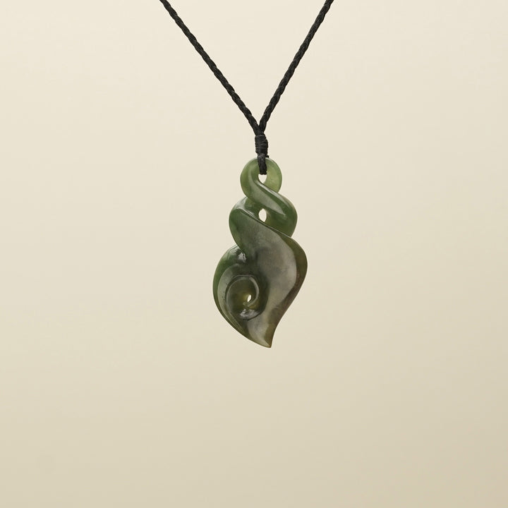 Large Pikorua Koru Raukaraka Pounamu Pendant