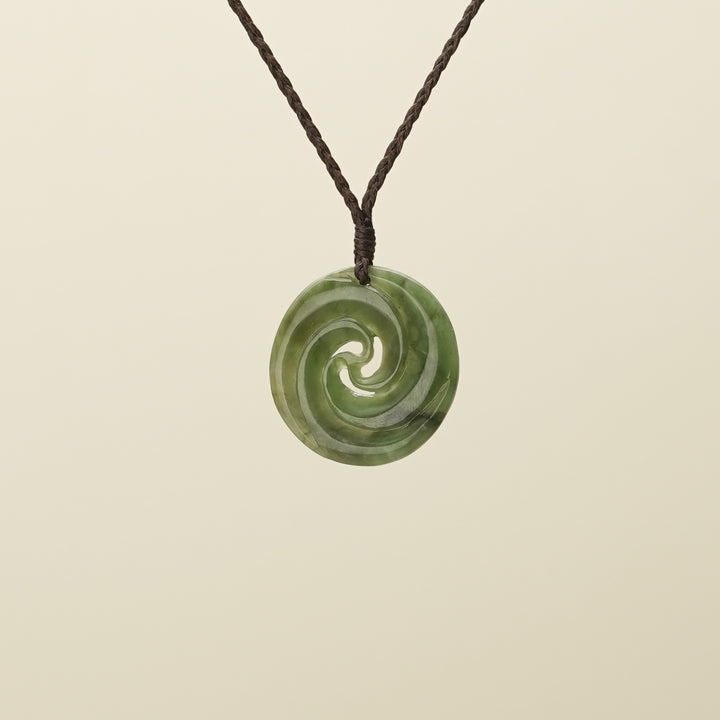 Medium Flower Double Koru Pounamu Pendant
