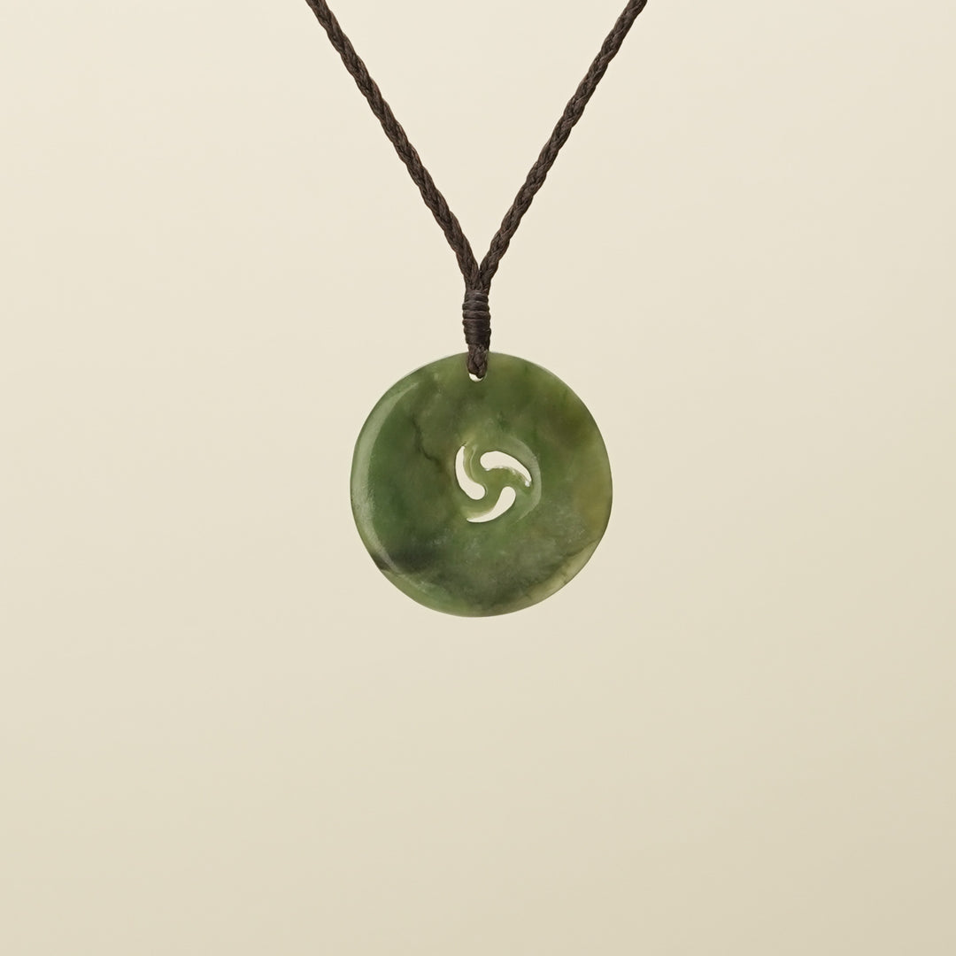Medium Flower Double Koru Pounamu Pendant