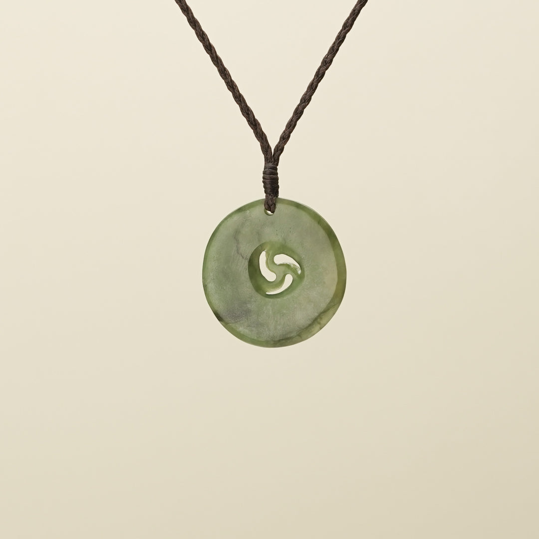 Medium Flower Double Koru Pounamu Pendant