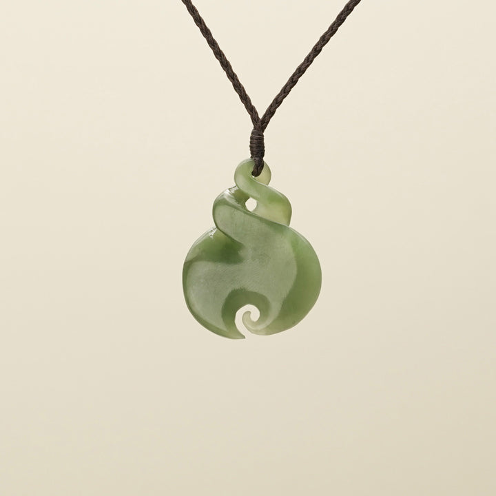 Medium Kahurangi Pikorua Koru Pounamu Pendant