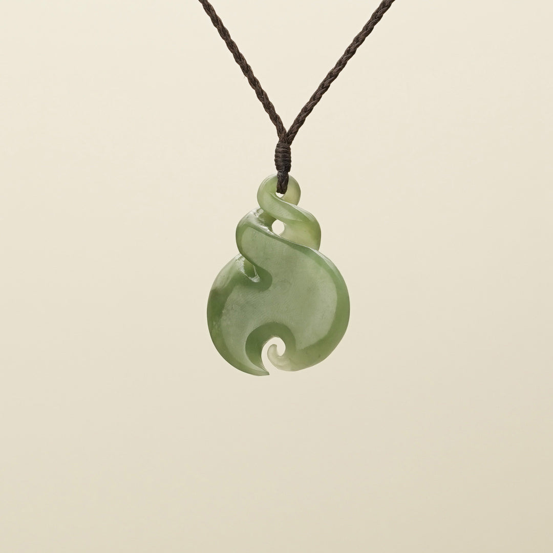 Medium Kahurangi Pikorua Koru Pounamu Pendant