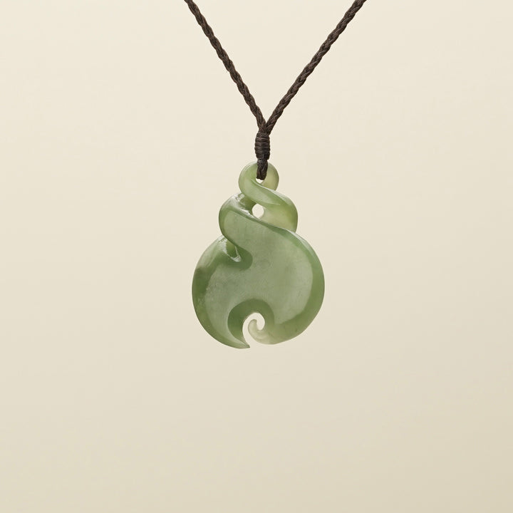 Medium Kahurangi Pikorua Koru Pounamu Pendant