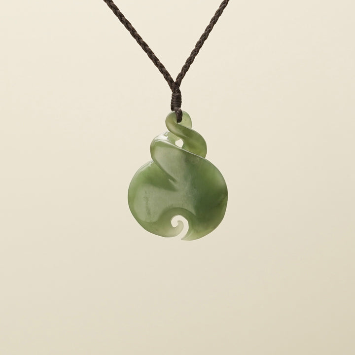Medium Kahurangi Pikorua Koru Pounamu Pendant