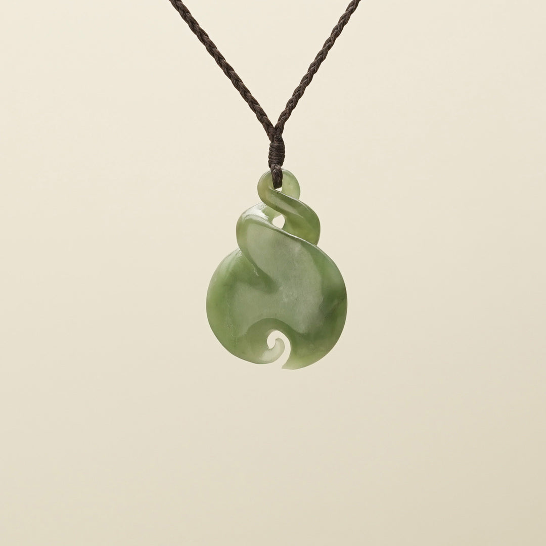Medium Kahurangi Pikorua Koru Pounamu Pendant