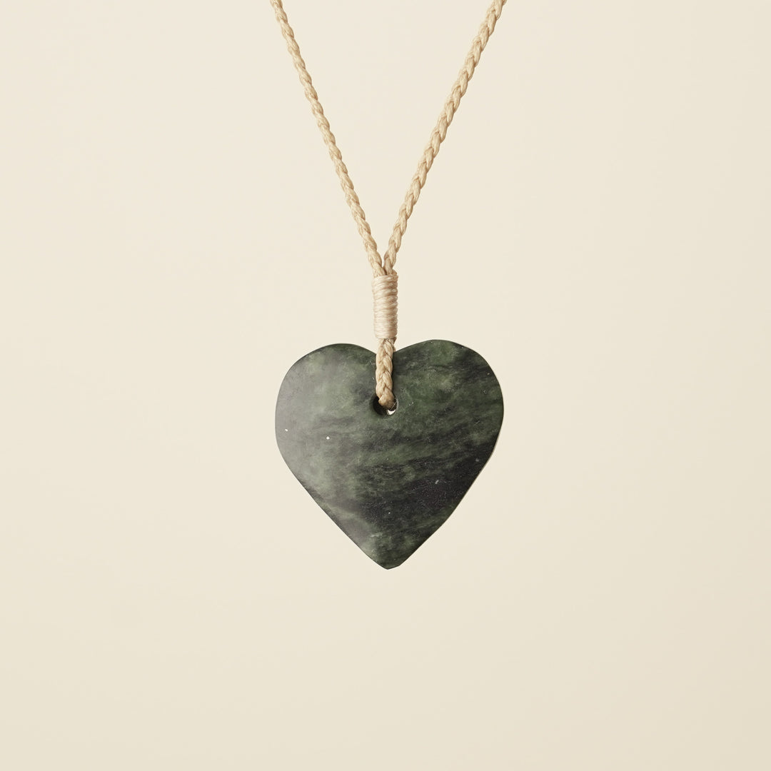 Manawa Heart Kawakawa Pounamu Small – Medium Pendant