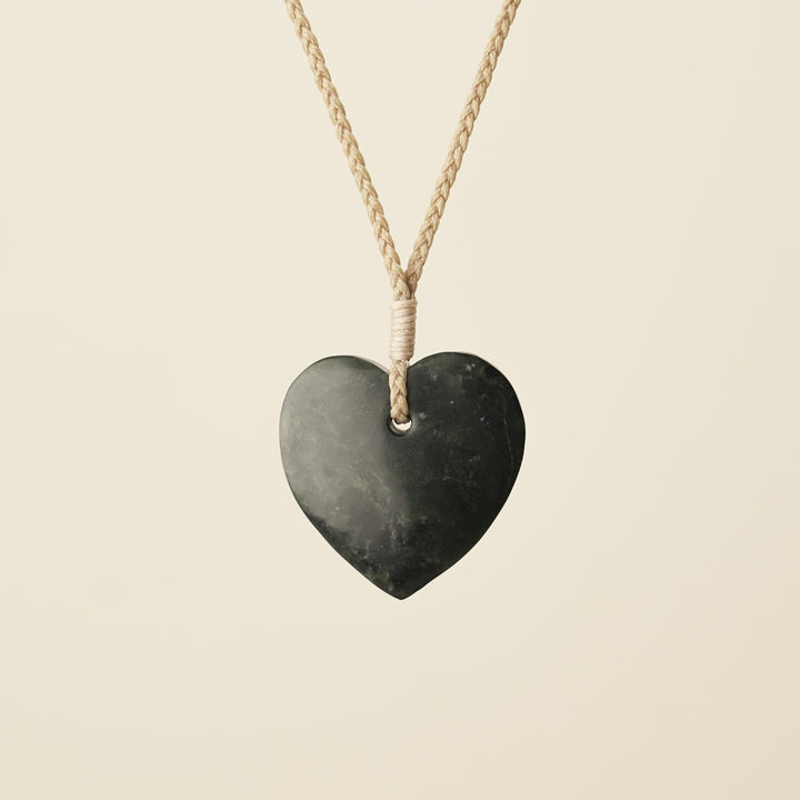 Manawa Heart Kawakawa Pounamu – Small Medium Pendant