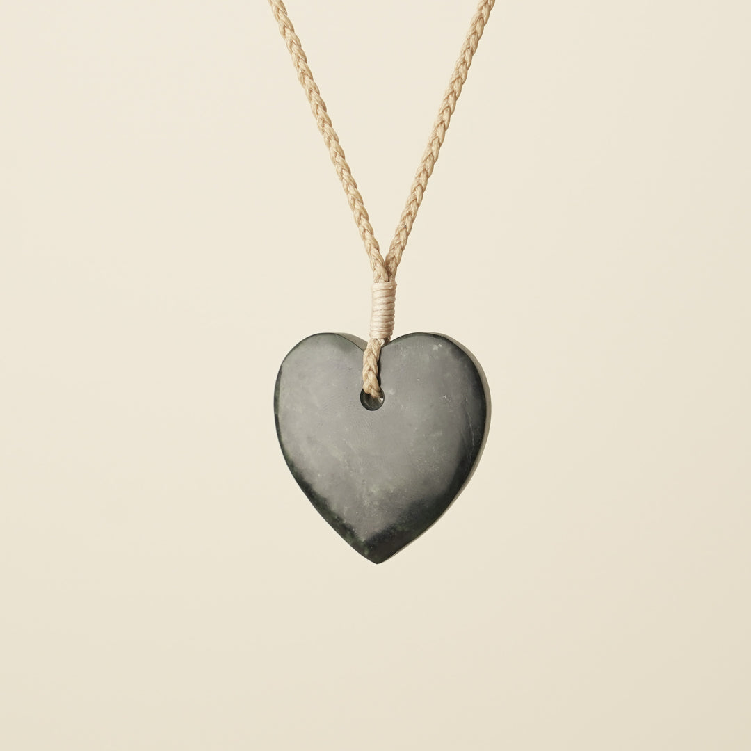 Manawa Heart Kawakawa Pounamu – Small Medium Pendant