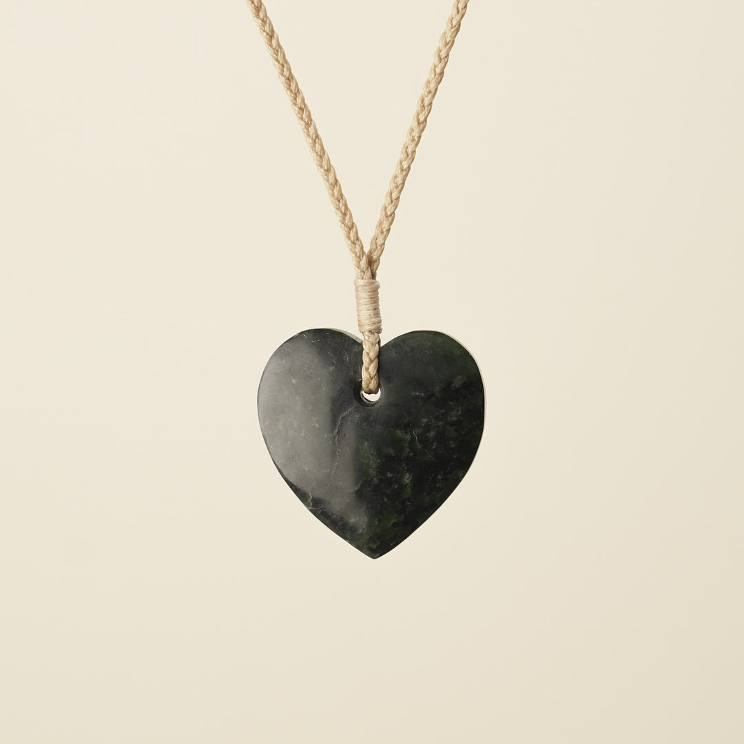 Manawa Heart Kawakawa Pounamu – Small Medium Pendant