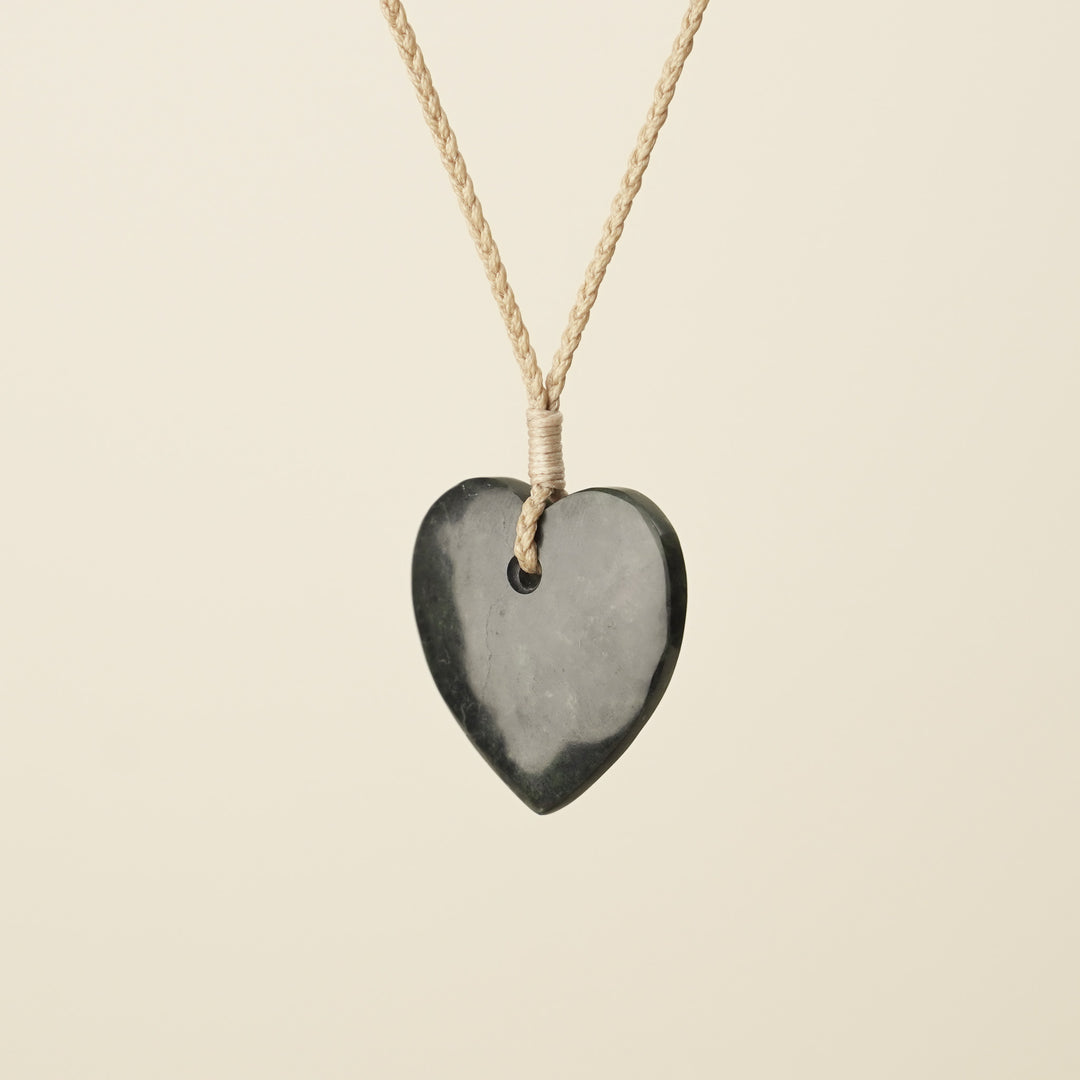 Manawa Heart Kawakawa Pounamu – Small Medium Pendant