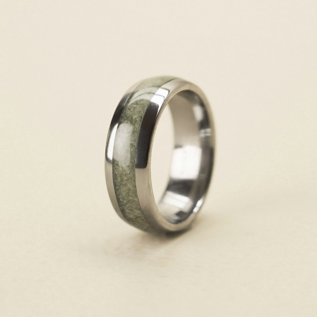 Pounamu Tungsten Carbide Band Ring 8mm