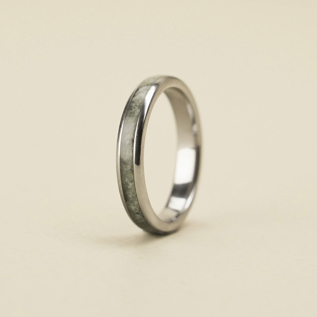 Pounamu Tungsten Carbide Band Ring 4mm