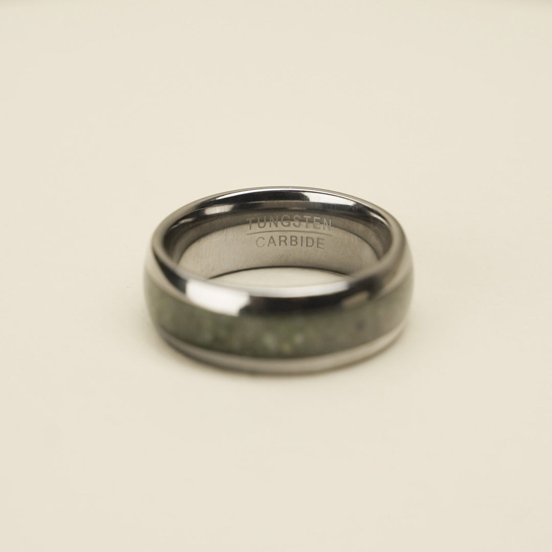 Pounamu Tungsten Carbide Band Ring 8mm