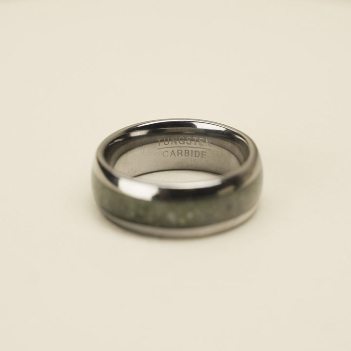 Pounamu Tungsten Carbide Band Ring 8mm