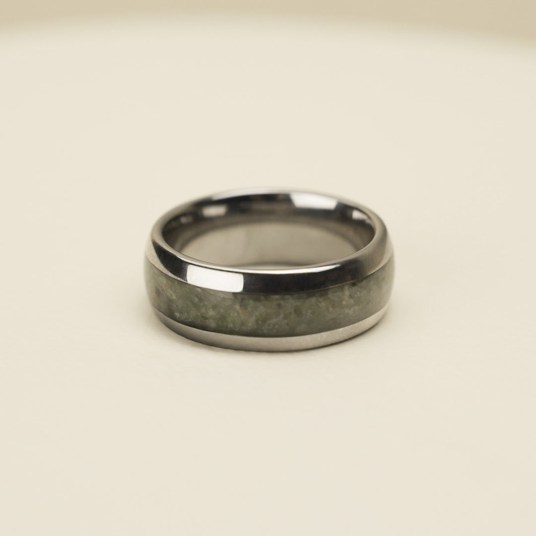 Pounamu Tungsten Carbide Band Ring 8mm