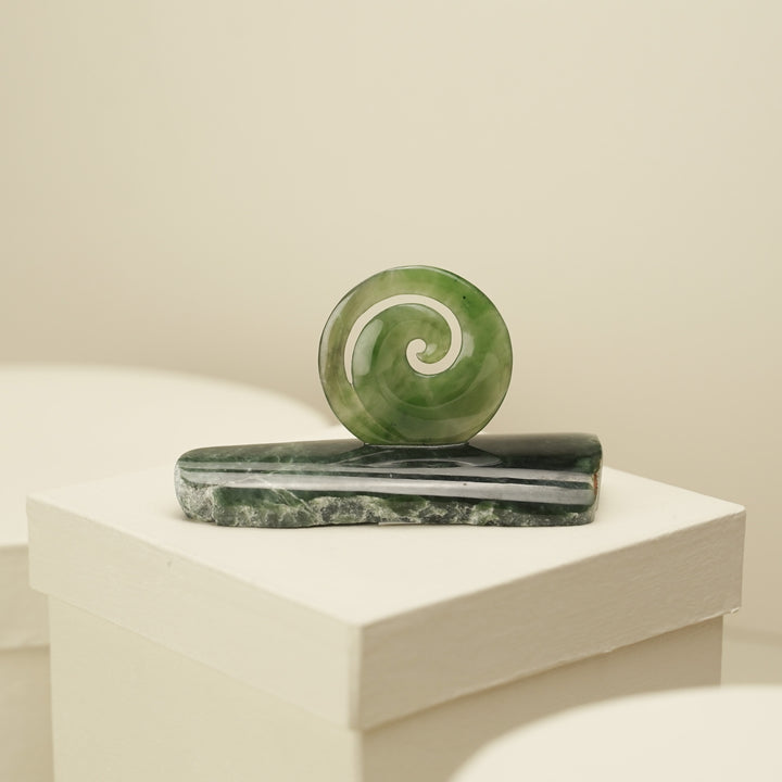 Small Greenstone Koru Sculpture