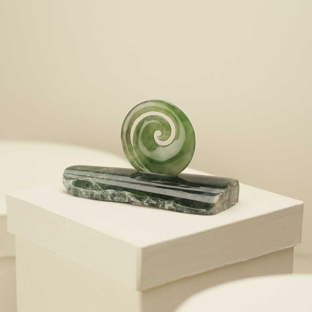 Small Greenstone Koru Sculpture