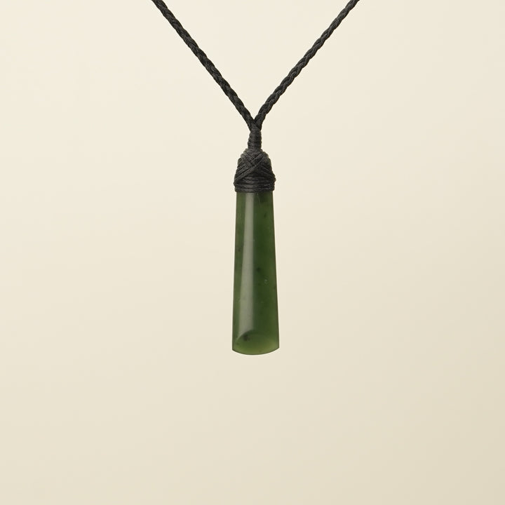 Toki Kahurangi Pounamu Extra Small Pendant Black Binding