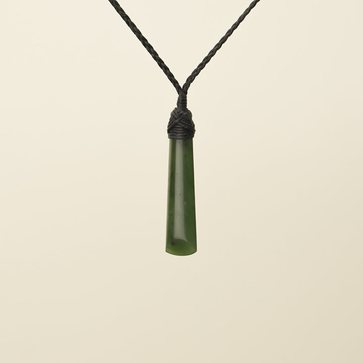 Toki Kahurangi Pounamu Extra Small Pendant Black Binding
