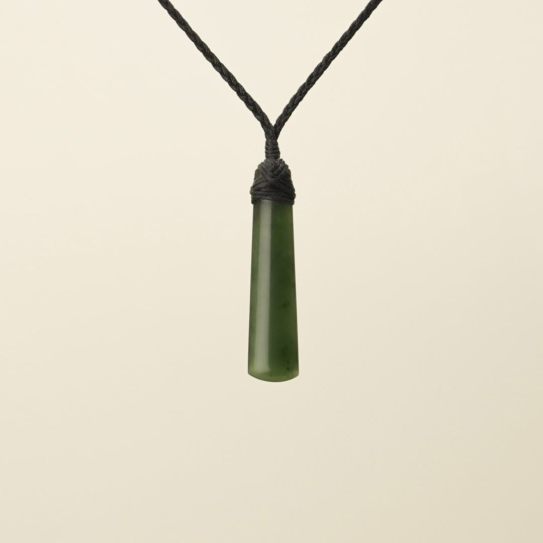 Toki Kahurangi Pounamu Extra Small Pendant Black Binding