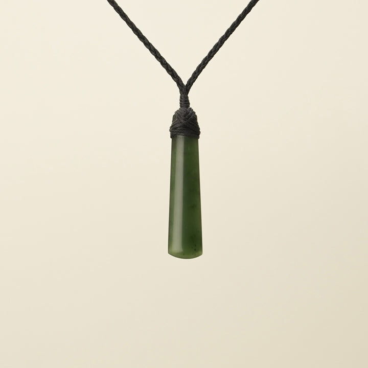 Toki Kahurangi Pounamu Extra Small Pendant Black Binding