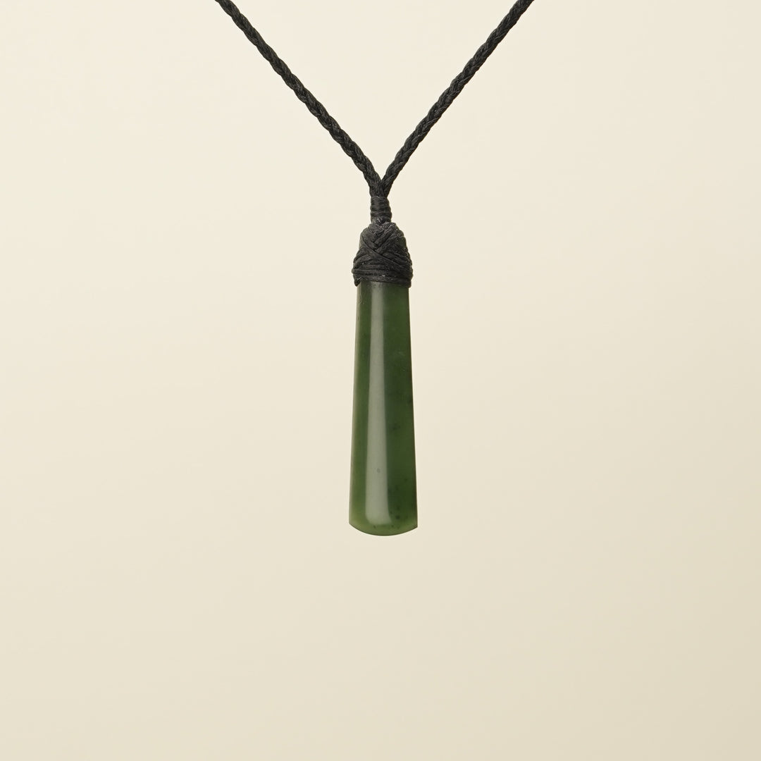 Toki Kahurangi Pounamu Extra Small Pendant Black Binding