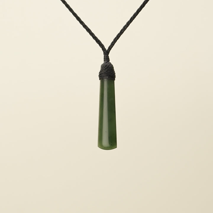 Toki Kahurangi Pounamu Extra Small Pendant Black Binding
