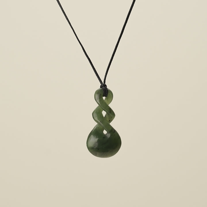 Double Kawakawa Pikorua – Pounamu Medium, Black Binding