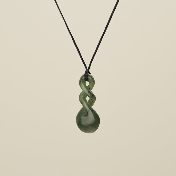 Double Kawakawa Pikorua – Pounamu Medium, Black Binding