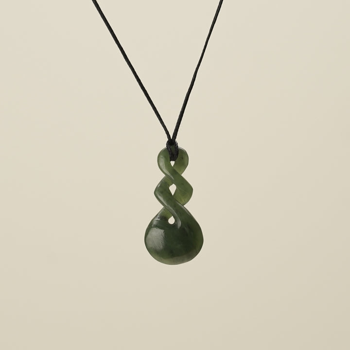 Double Kawakawa Pikorua – Pounamu Medium, Black Binding