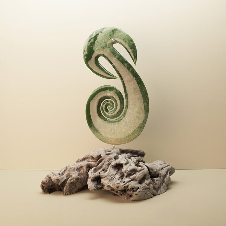 Journey Waka Koru Pounamu Sculpture