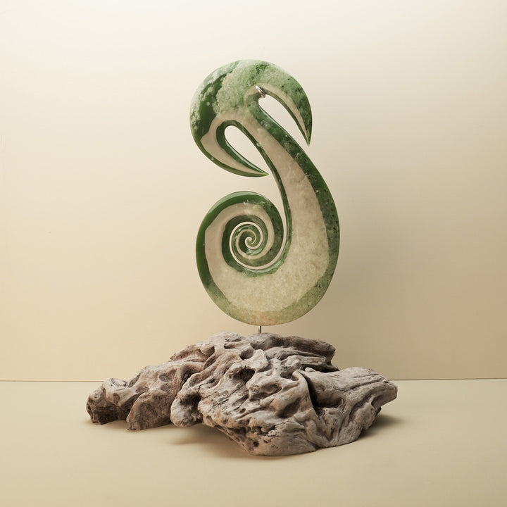 Journey Waka Koru Pounamu Sculpture