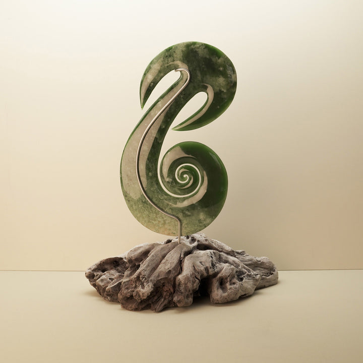 Journey Waka Koru Pounamu Sculpture