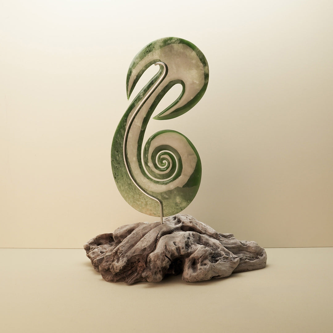 Journey Waka Koru Pounamu Sculpture