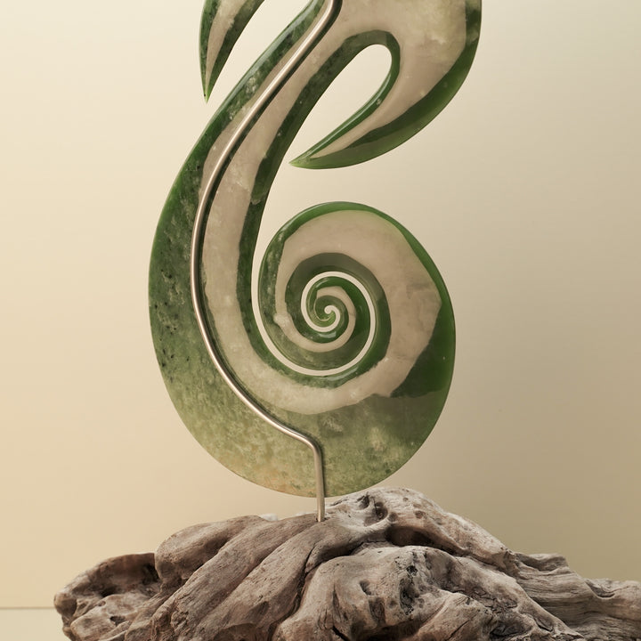Journey Waka Koru Pounamu Sculpture
