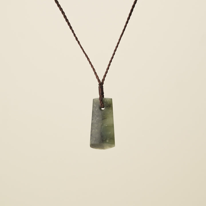 Toki Matte Kōkopu Pounamu Small Pendant, Brown Binding