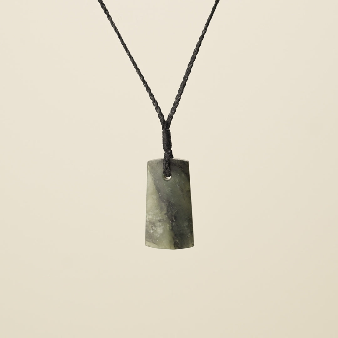 Toki Kōkopu Pounamu Small Pendant, Black Binding