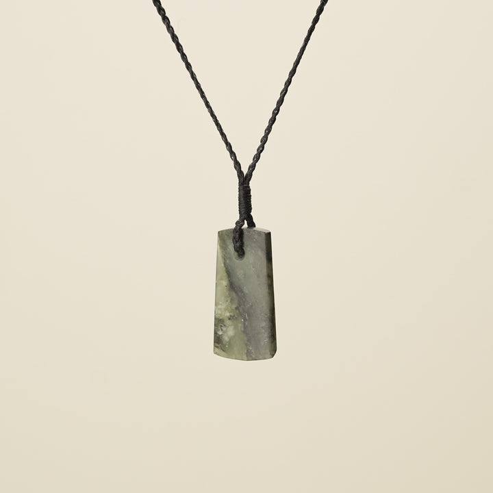 Toki Kōkopu Pounamu Small Pendant, Black Binding