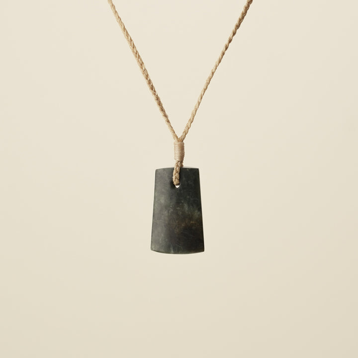 Toki Totoweka Pounamu Small Pendant, Tan Binding