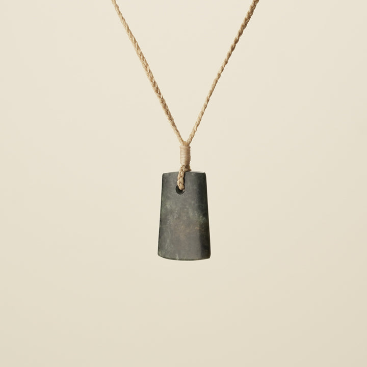 Toki Totoweka Pounamu Small Pendant, Tan Binding
