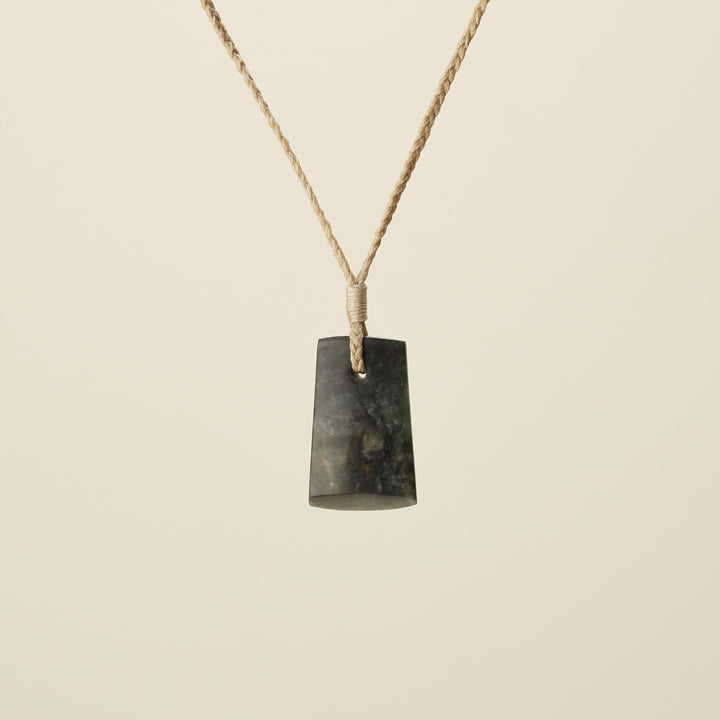 Toki Totoweka Pounamu Small Pendant, Tan Binding