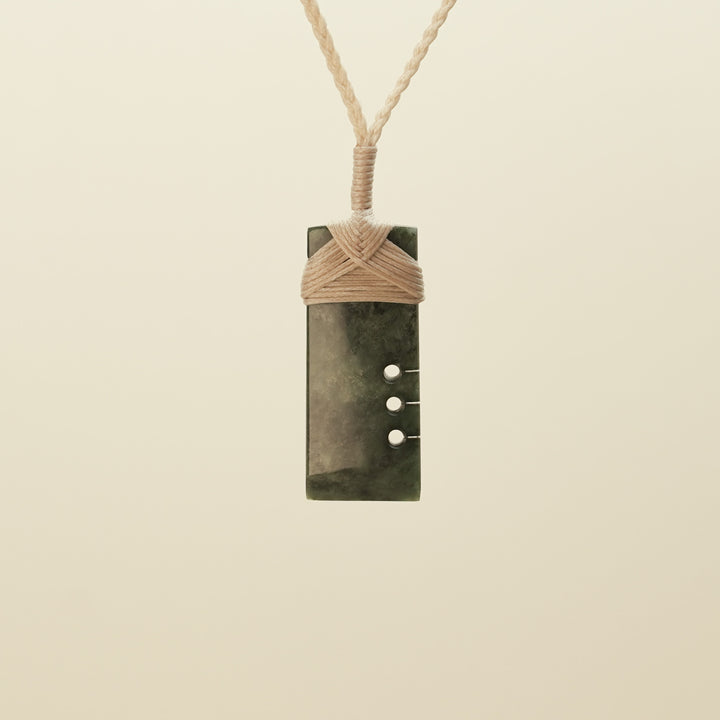 Notched Toki Kawakawa Small Pounamu Pendant