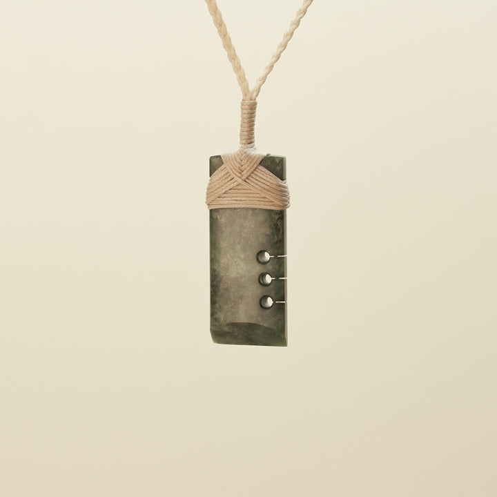 Notched Toki Kawakawa Small Pounamu Pendant