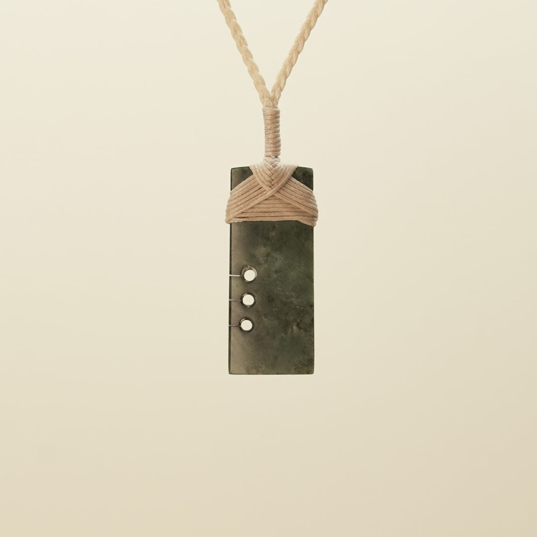 Notched Toki Kawakawa Small Pounamu Pendant