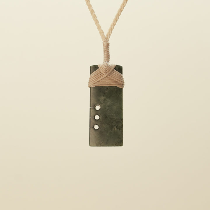 Notched Toki Kawakawa Small Pounamu Pendant
