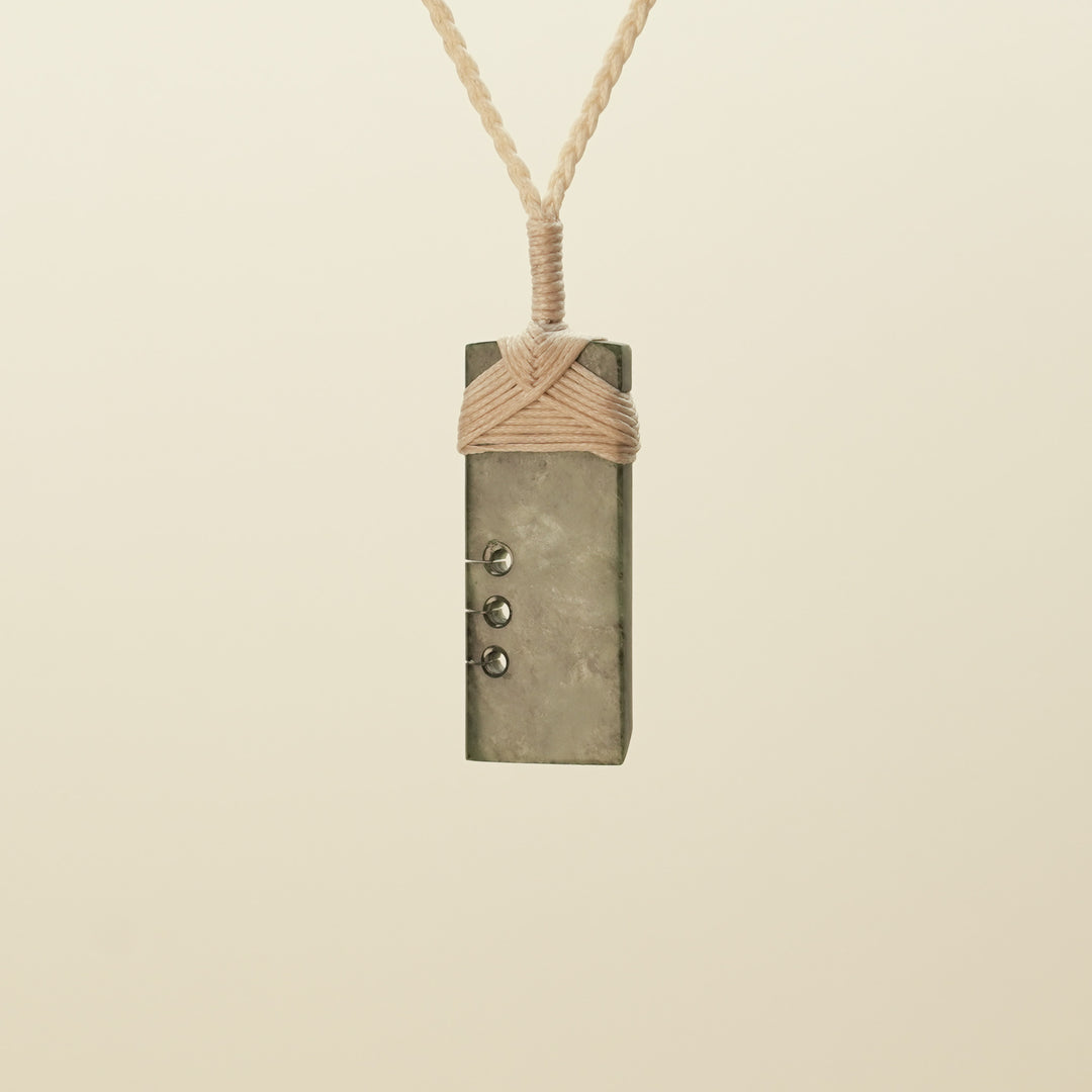 Notched Toki Kawakawa Small Pounamu Pendant