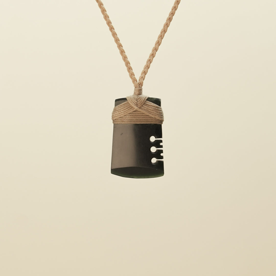 Notched Toki Kawakawa Small Pounamu Pendant