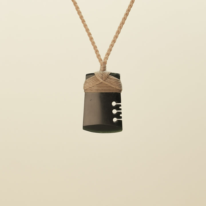 Notched Toki Kawakawa Small Pounamu Pendant